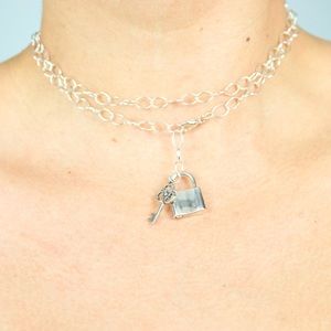 PADLOCK SILVER CHAIN NECKLACE